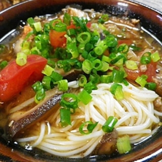 挽肉トマトの冷スープ素麺